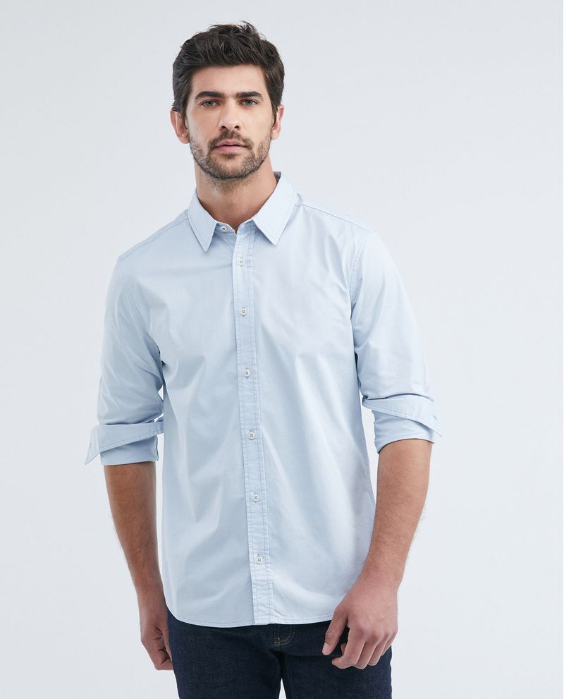 Camisa manga corta para hombre Leñadora Azul 100% Algodón