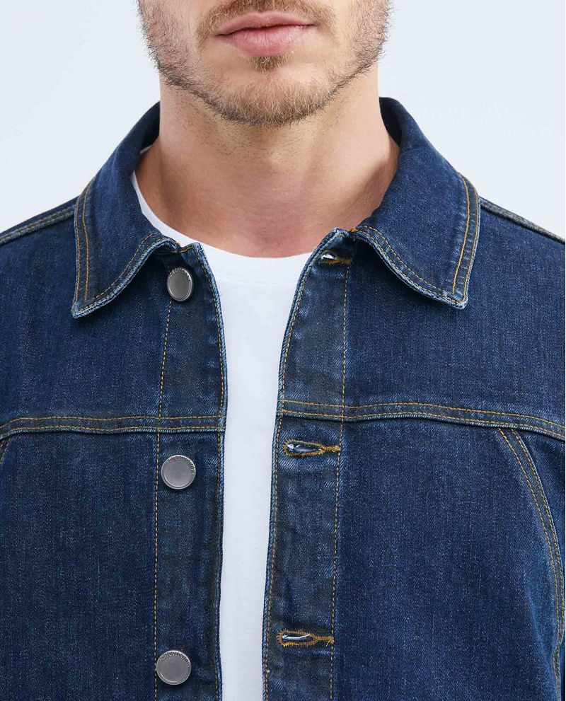 Chaqueta Denim Hombre Azul oscuro