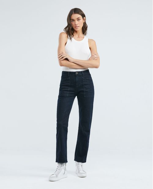 Jean de Mujer Super High Rise, High Cosmo, Boot Cut - Azul Ultra Oscuro