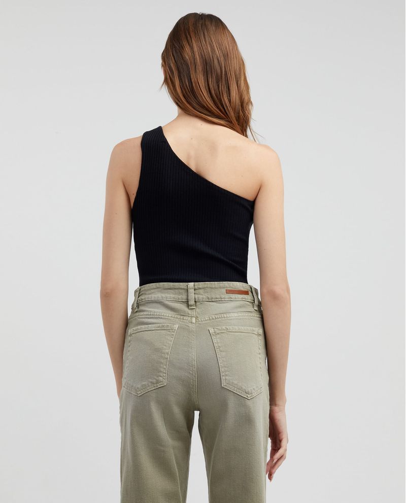 Body con cuello asimétrico para mujer