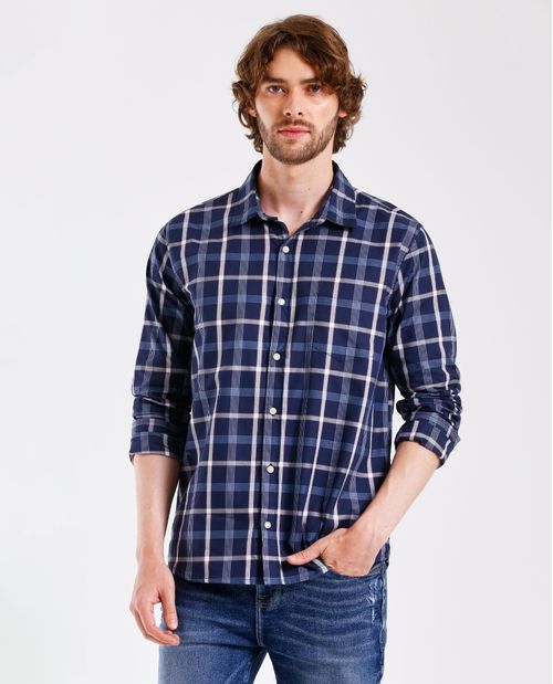 Camisa con diseño a cuadros para hombre