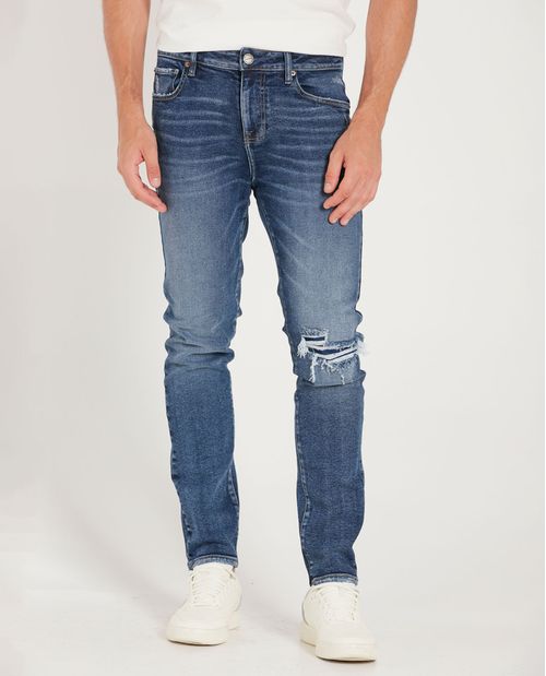 Jean Slim con desgastes localizados para hombre