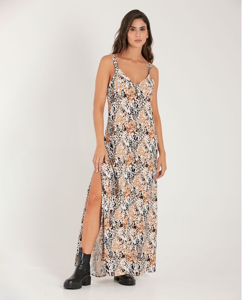 Vestido largo con abertura lateral para mujer