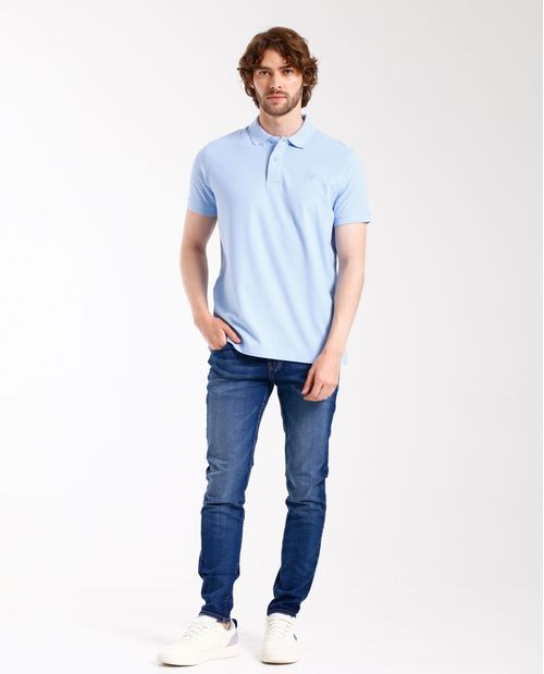 Polo con cuello tejido para hombre