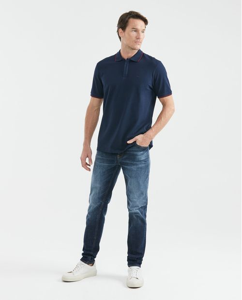 Camiseta de Hombre Tipo Polo, Classic Fit Manga Corta - Perilla con Cierre