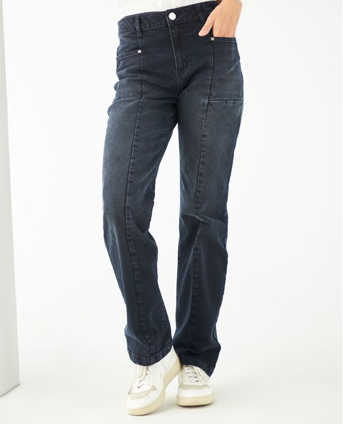 Jean Stright fit cuatro bolsillos para mujer