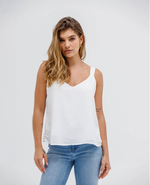 Camisa con escote en V para mujer