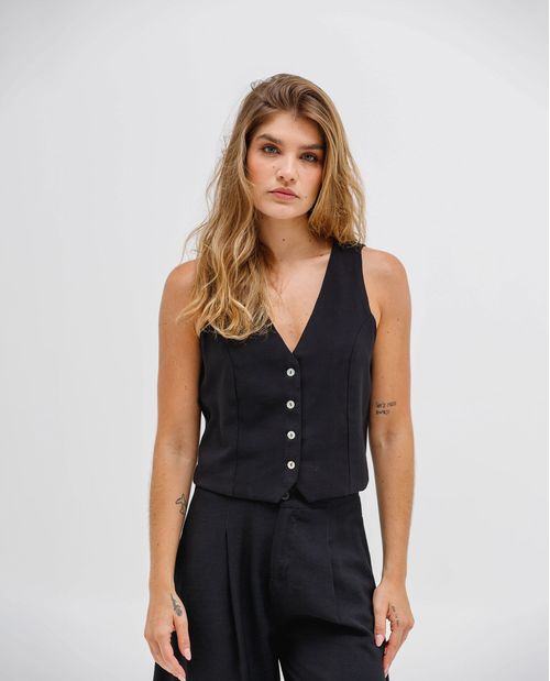 Chaleco con escote en V para mujer