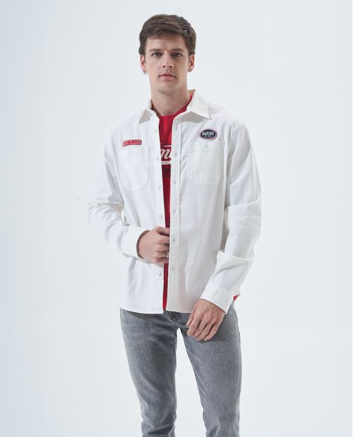 Camisa tipo chaqueta para hombre