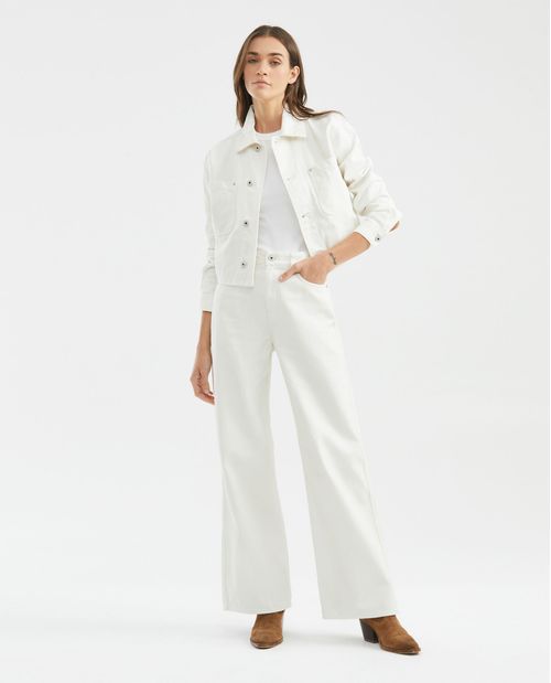 Jean de Mujer Wide Leg, Bota Relaxed - Gris Crudo
