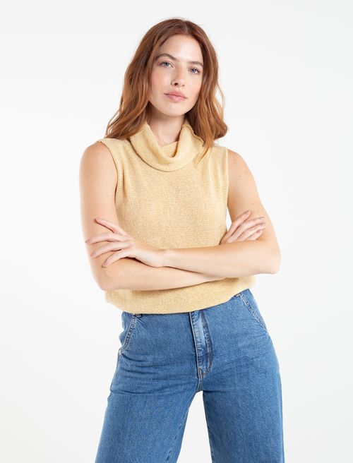Camisa tejida cuello alto