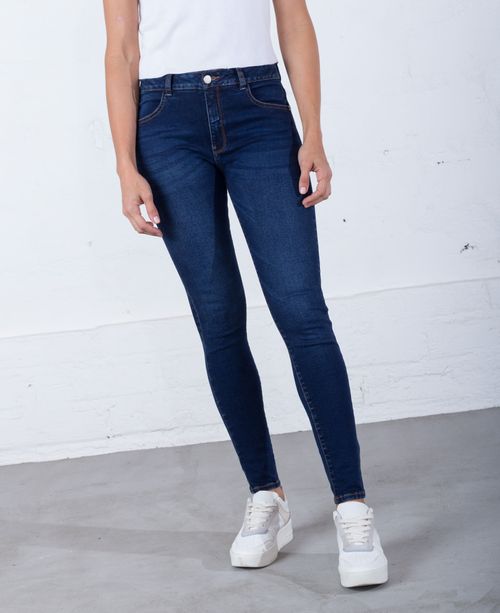 Jean para mujer tono oscuro Jegging tiro medio alto Anna infaltable