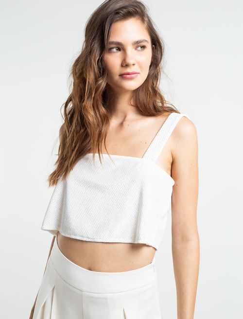 Camisa tipo crop de silueta amplia