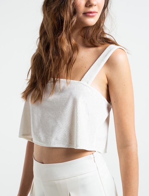 Camisa tipo crop de silueta amplia
