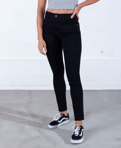 Jean para mujer tono oscuro Skinny tiro alto Anna infaltable