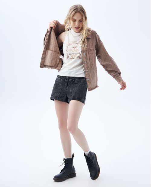Camiseta manga sisa para mujer