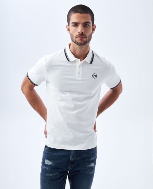 Polo con aplique bordado para hombre