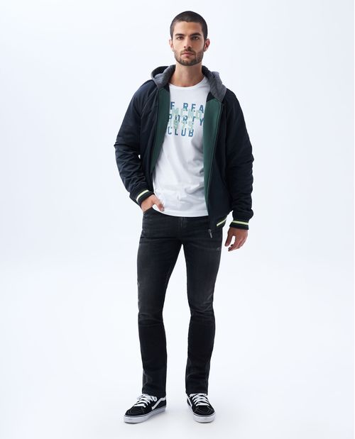 Camiseta estampada en frente para hombre