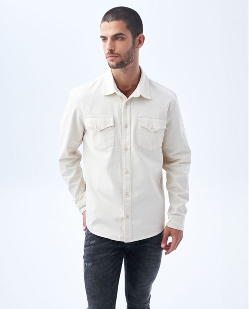 Camisa con bolsillos de tapa para hombre