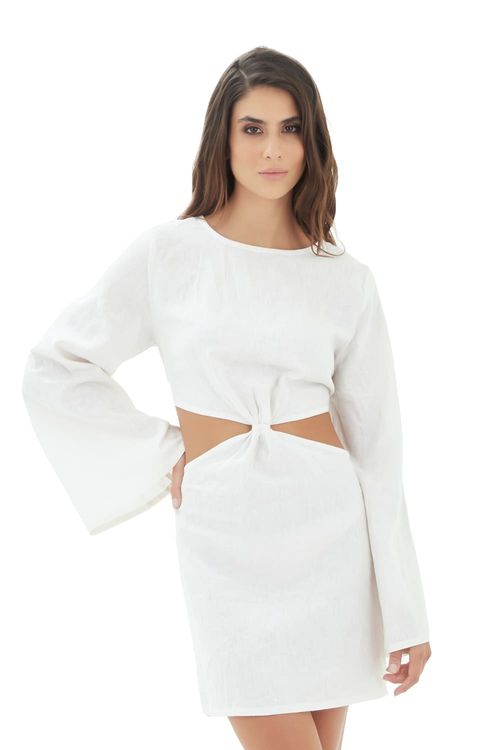 Vestido corto marfil  Albín