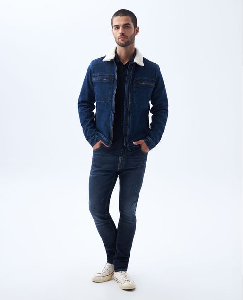 Jean Tapered fit con desgastes para hombre