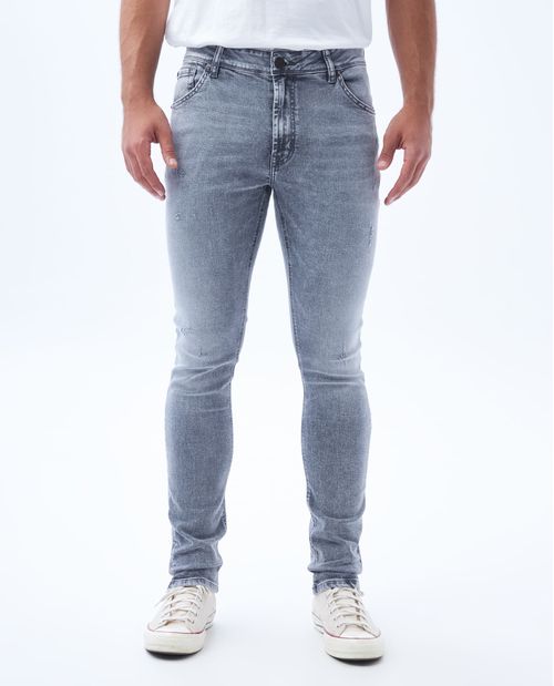 Jean Tapered fit tono gris para hombre