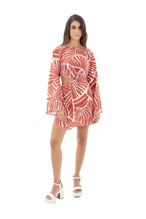 Vestido corto suspiros terracota  Albín