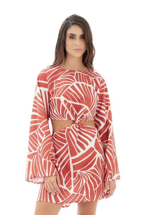 Vestido corto suspiros terracota  Albín