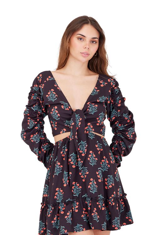 Vestido Corto Vine Negro Euhoric Soul