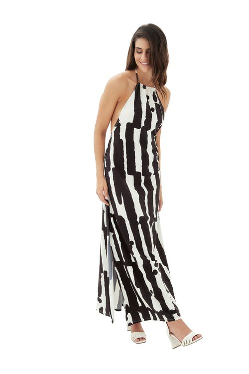 Vestido largo arte de soñar negro  Heritage
