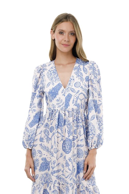 Vestido Largo Liberty Azul Glory