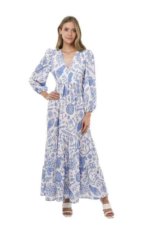 Vestido Largo Liberty Azul Glory