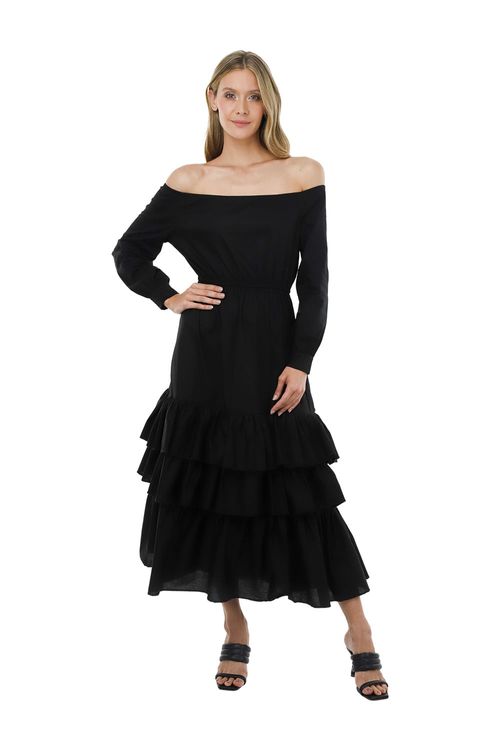 Vestido Largo Negro Sunflower