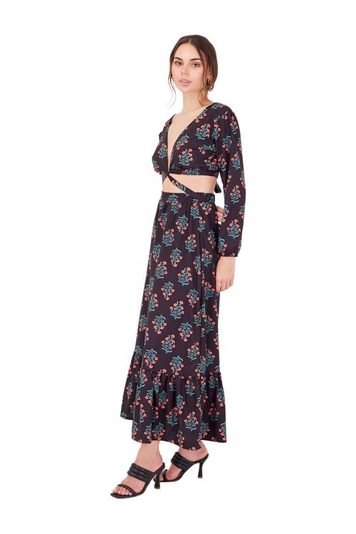 Vestido Largo Vine Negro Reverie