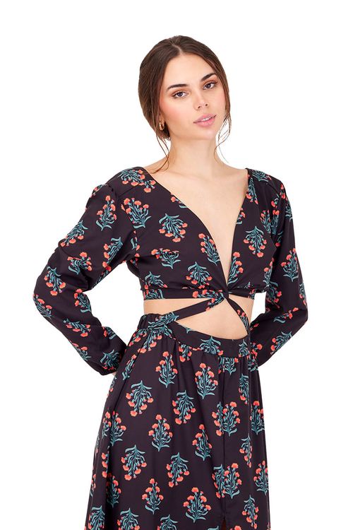 Vestido Largo Vine Negro Reverie
