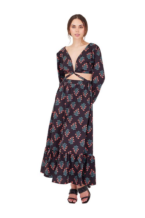 Vestido Largo Vine Negro Reverie
