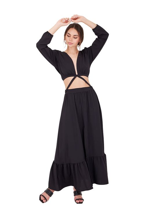 Vestido Largo Negro Reverie