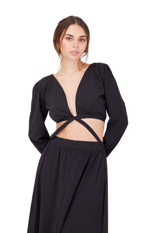 Vestido Largo Negro Reverie