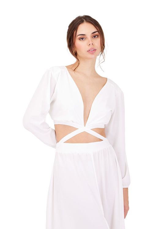 Vestido Largo Marfil Reverie