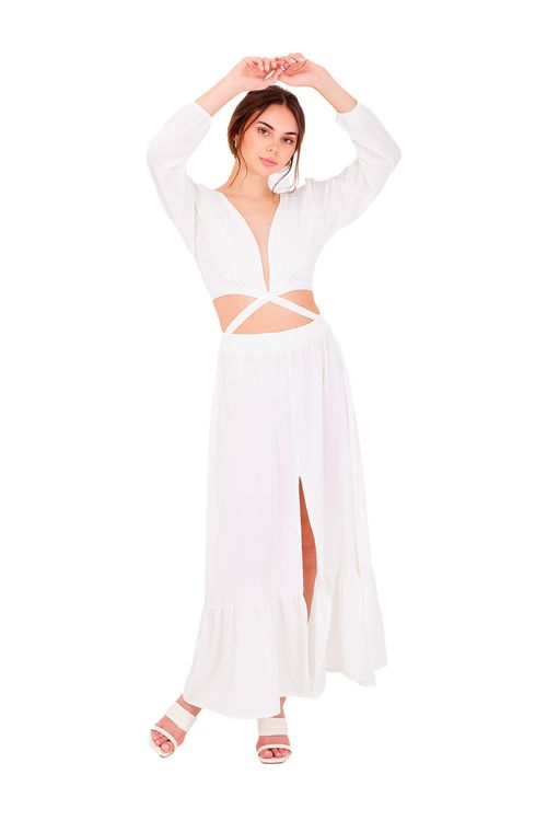 Vestido Largo Marfil Reverie