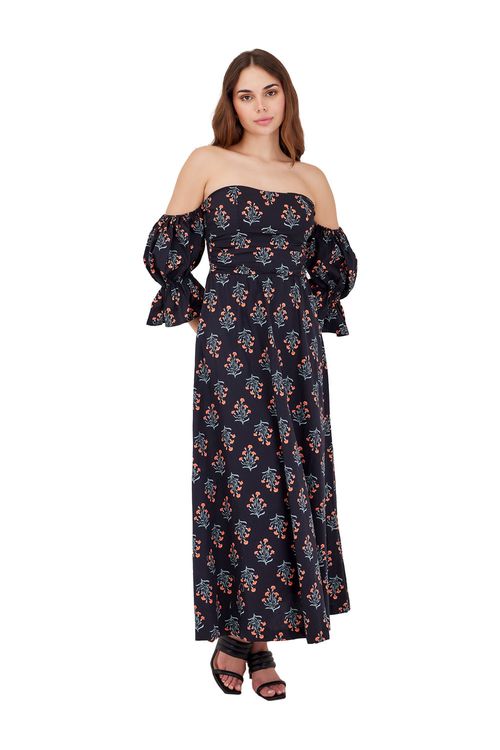 Vestido Largo Vine Negro Radiant Soul