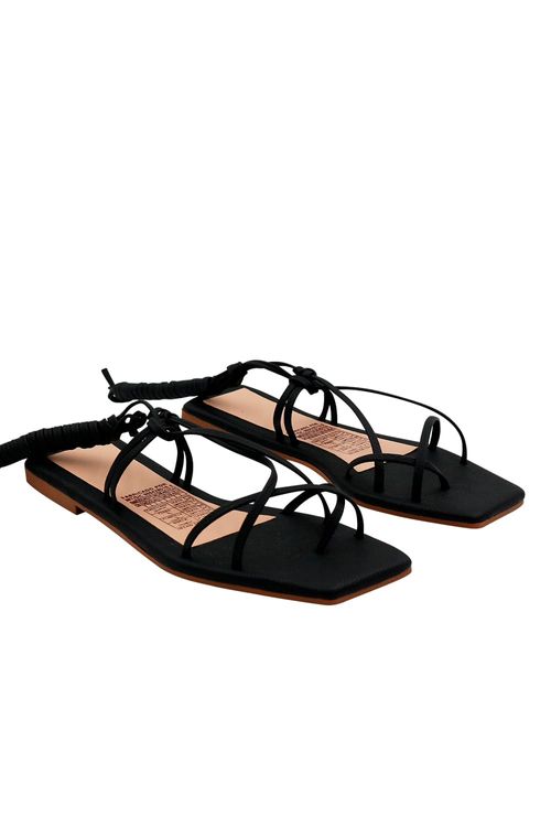 Sandalia Plana Negro Virgil