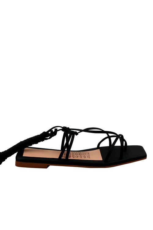 Sandalia Plana Negro Virgil
