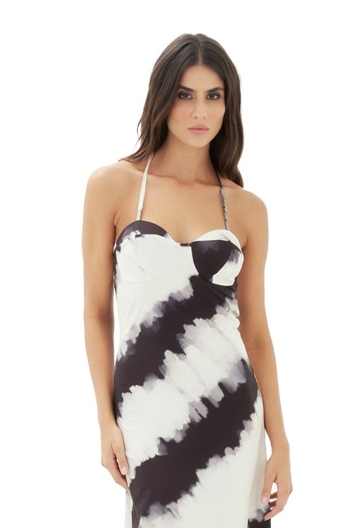 Vestido largo vestigio negro  Entresueños