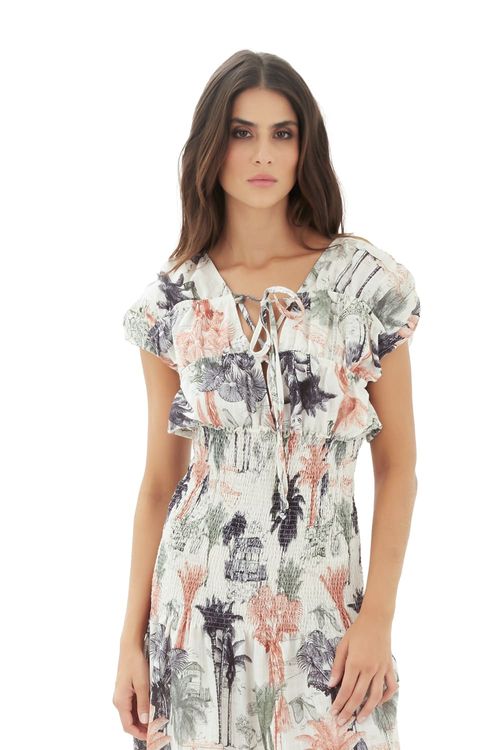 Vestido memorias del mar marfil  Carlota