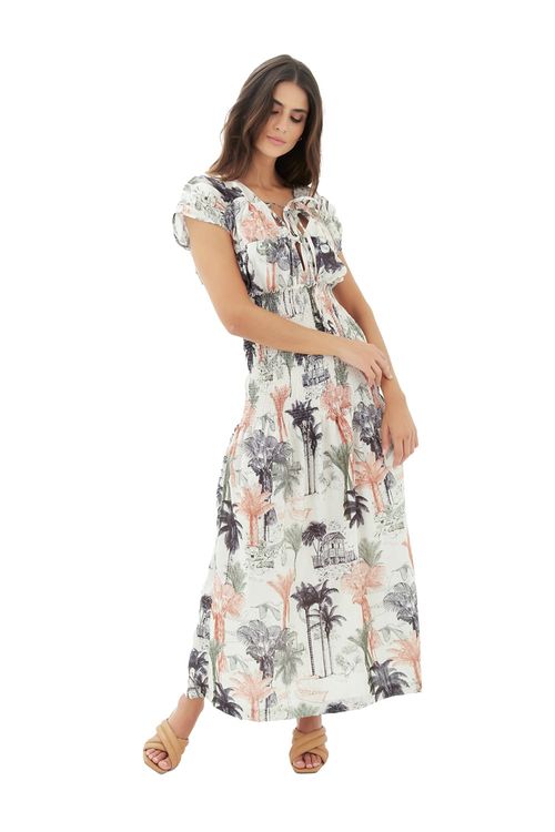 Vestido memorias del mar marfil  Carlota