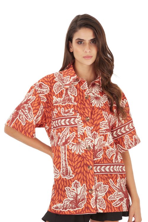 Camisa aires del trópico terracota  Calypso