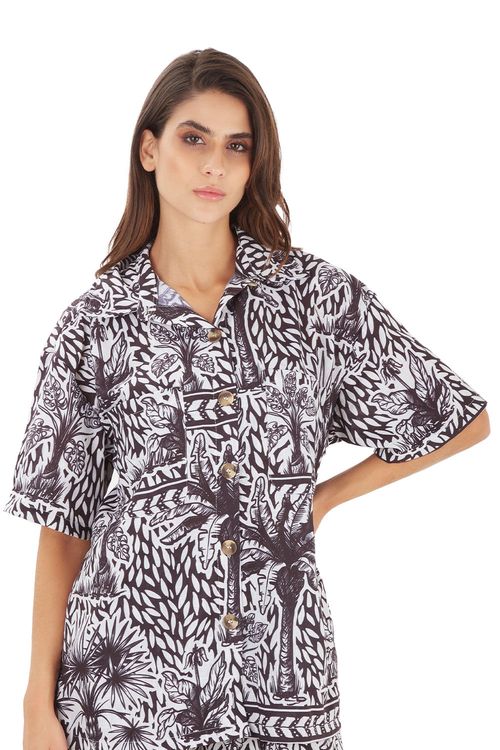 Camisa aires del trópico negra Calypso