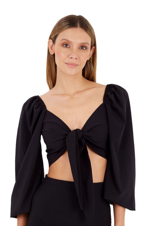 Top Negro para mujer Tropicalia
