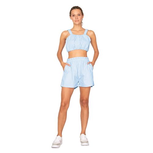 Top  azul claro para mujer baixa